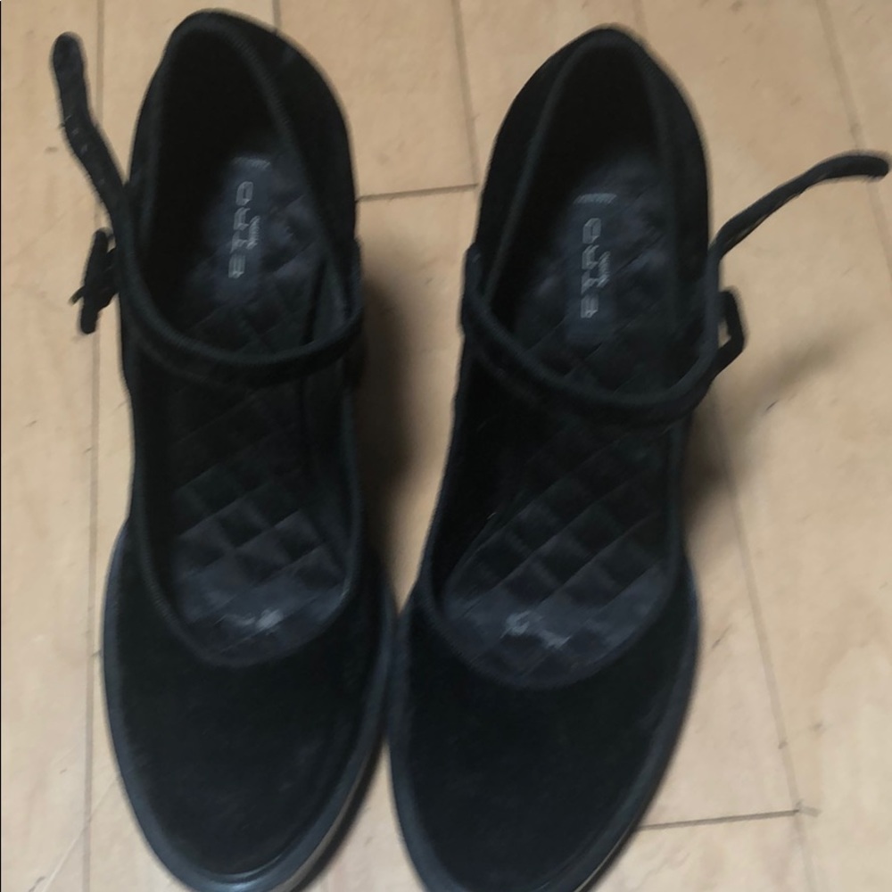 ETRO black velvet Maryjanes high heel size 40